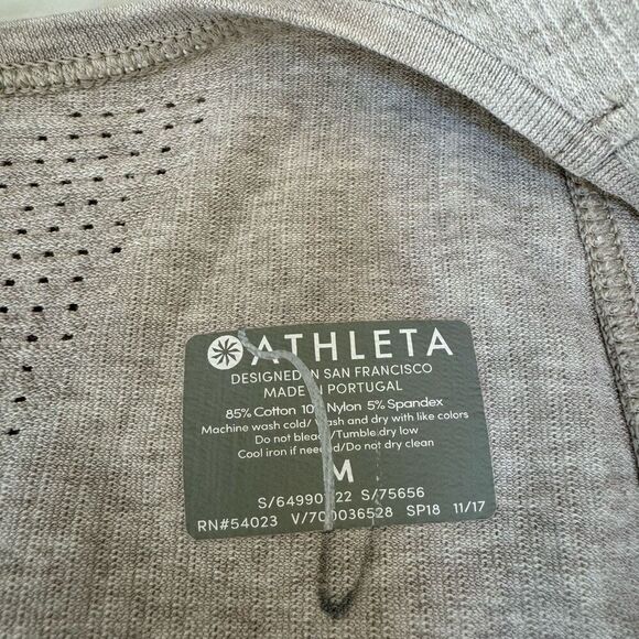 Athleta beige wide ribbed tank top stretch size M - Picture 5 of 7